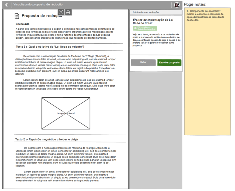 Desktop validation screen for an essay proposal